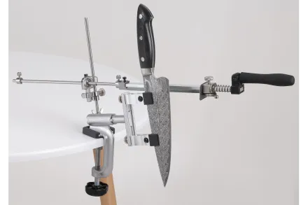 Точилка, станок для заточки ножей Ruixin PRO RX-009 на струбцине 360° поворотный механизм (4 камня)